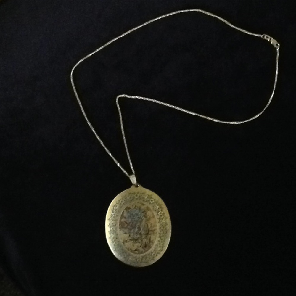 REED & BARTON Damascene "Bird of Paradise" Pendant - Picture 2 of 4